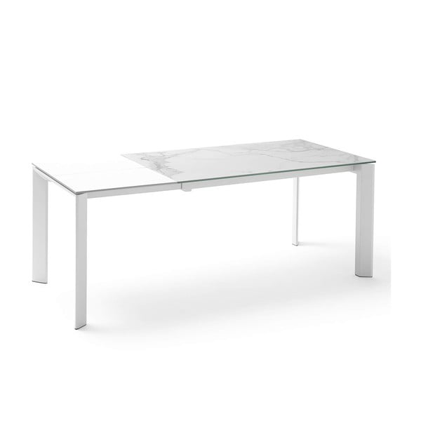 Szaro-biały stół rozkładany do jadalni sømcasa Lisa Blanco, dł. 140/200 cm