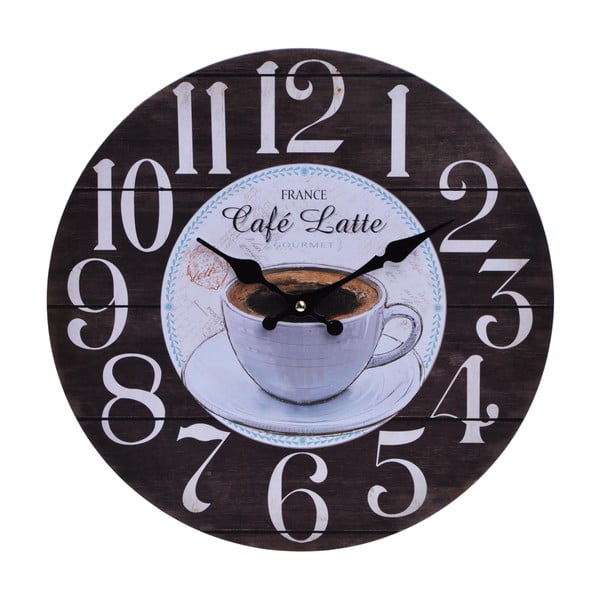 Zegar naścienny Cafe Latte, 33,8 cm