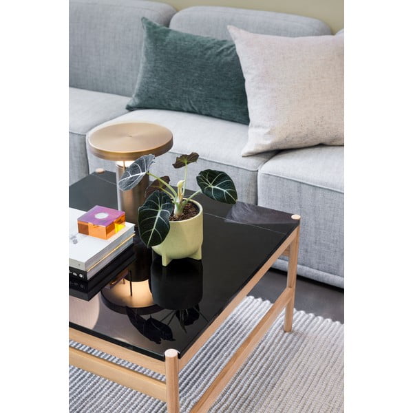 Czarno-naturalny marmurowy stolik 80x80 cm Raw – Hübsch-image-4