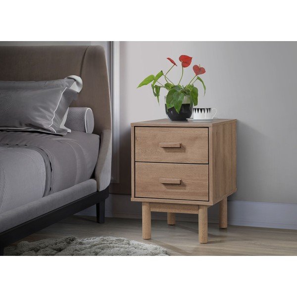 Szafka nocna w dekorze dębu w naturalnym kolorze Melanie – Støraa-image-1