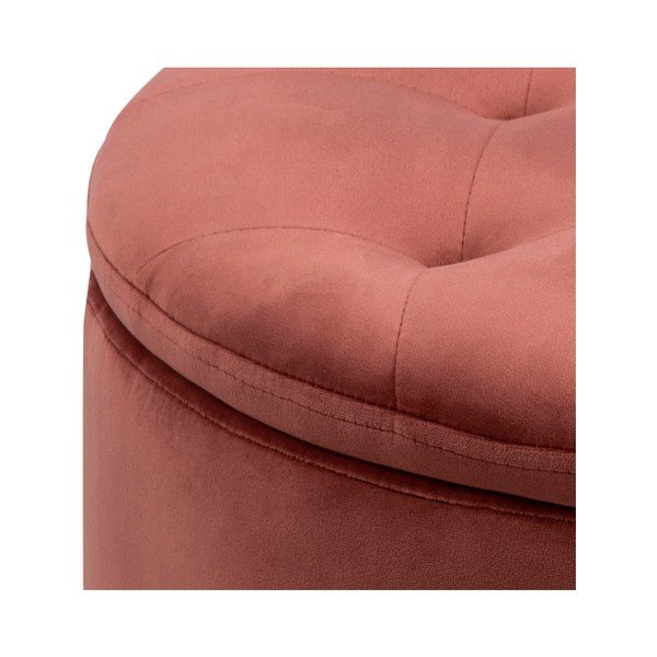 Koraloworóżowy aksamitny puf Actona Retina, ⌀ 60 cm-image-3