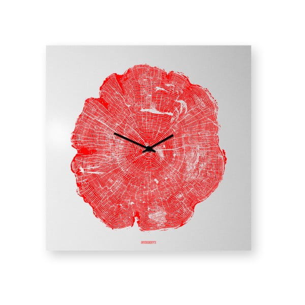 Zegar ścienny dESIGNoBJECT.it Life Red, 50 x 50 cm 
