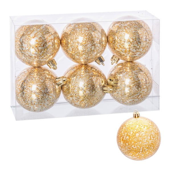 Zestaw 6 ozdób świątecznych w kolorze złota Unimasa Sparklng