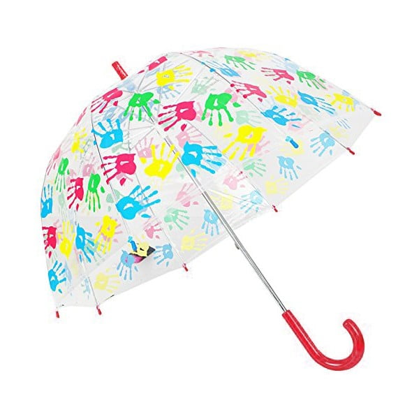 Dziecięcy przezroczysty parasol z czerwoną rączką Birdcage Crook, ⌀ 72 cm