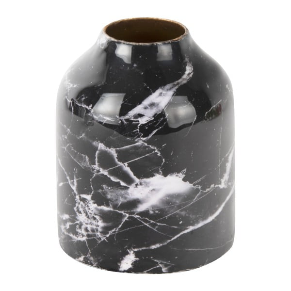 Czarno-biały żelazny wazon PT LIVING Marble, wys. 10 cm