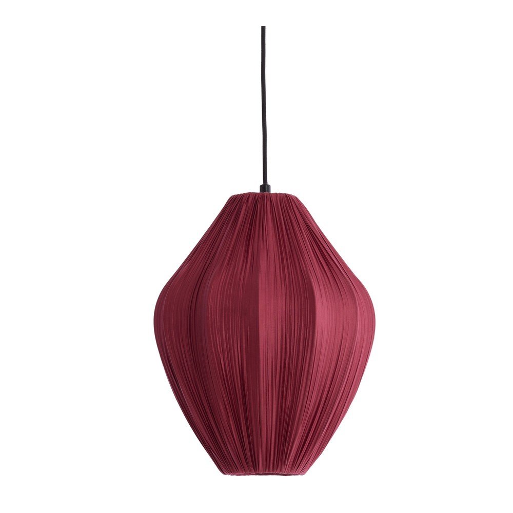 Bordowa lampa wisząca z tekstylnym kloszem ø 12 cm Verita – Light & Living