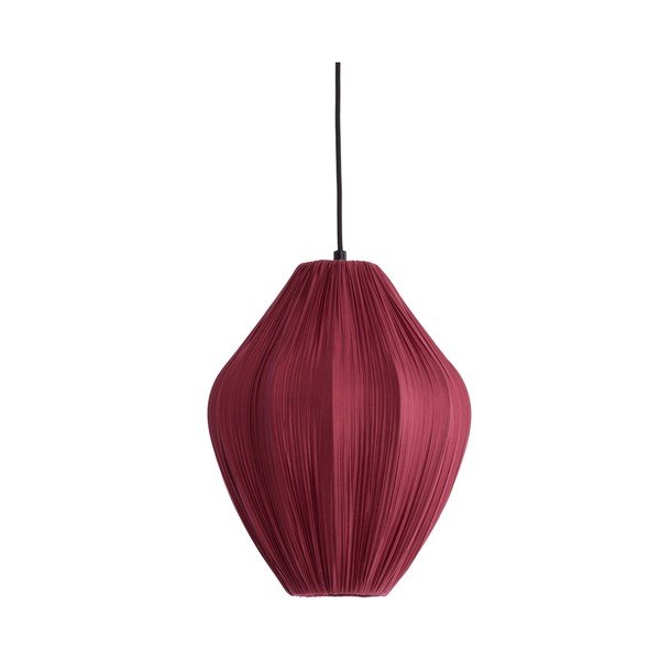 Bordowa lampa wisząca z tekstylnym kloszem ø 12 cm Verita – Light & Living