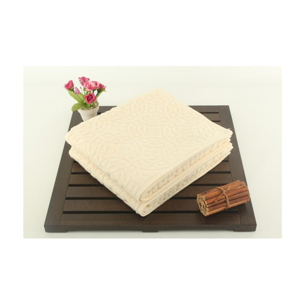 Zestaw 2 ręczników Lisbon Cream, 50x90 cm