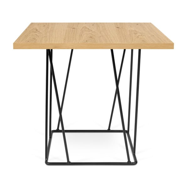 Dębowy stolik z czarnymi nogami TemaHome Helix, 50x50 cm
