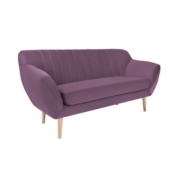 Fioletowa aksamitna sofa Mazzini Sofas Sardaigne, 158 cm-image-1
