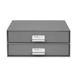 Szary 2-piętrowy pojemnik z szufladami na dokumenty Bigso Box of Sweden Birger, 33x22,5 cm