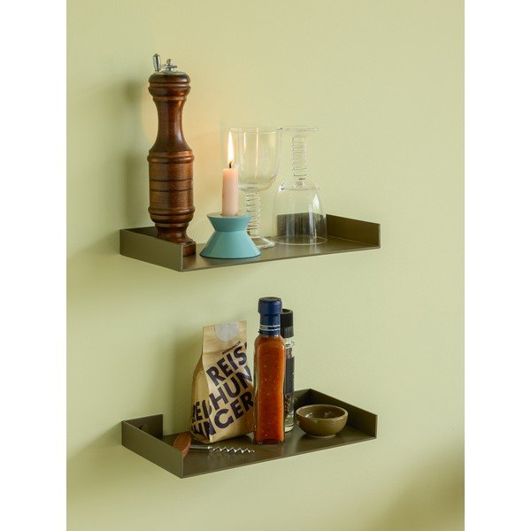 Ciemnozielona metalowa półka 30 cm Sheets – Hübsch-image-1