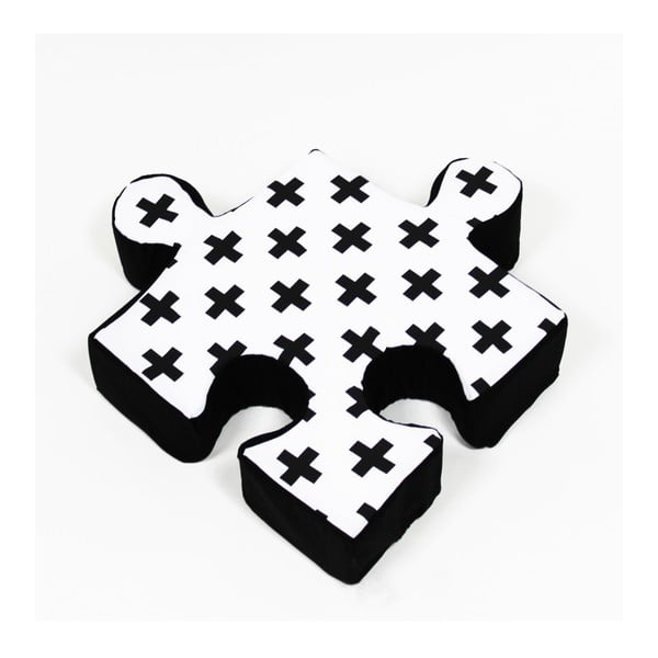 Czarna poduszka Puzzle Cross
