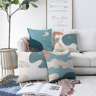 Zestaw 4 poszewek na poduszki Minimalist Cushion Covers Under Water, 55x55 cm