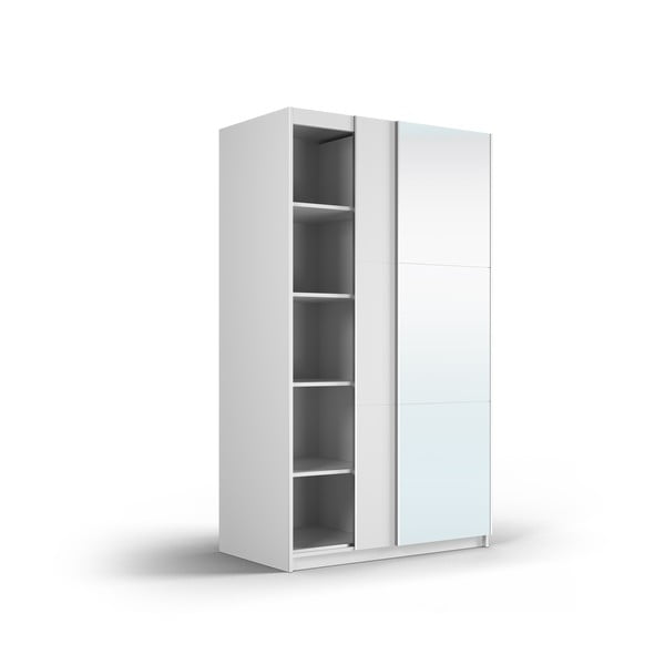 Biała szafa z lustrem i drzwiami przesuwnymi 122x215 cm Lisburn – Cosmopolitan Design-image-4