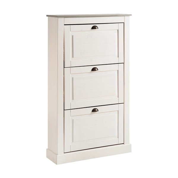 Biała uchylna szafka na buty z litego drewna sosnowego Toby – Støraa