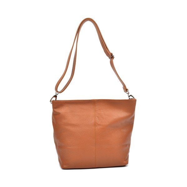 Brązowa skórzana torebka w odcieniu jasnego koniaku Luisa Vannini Ginata-image-1