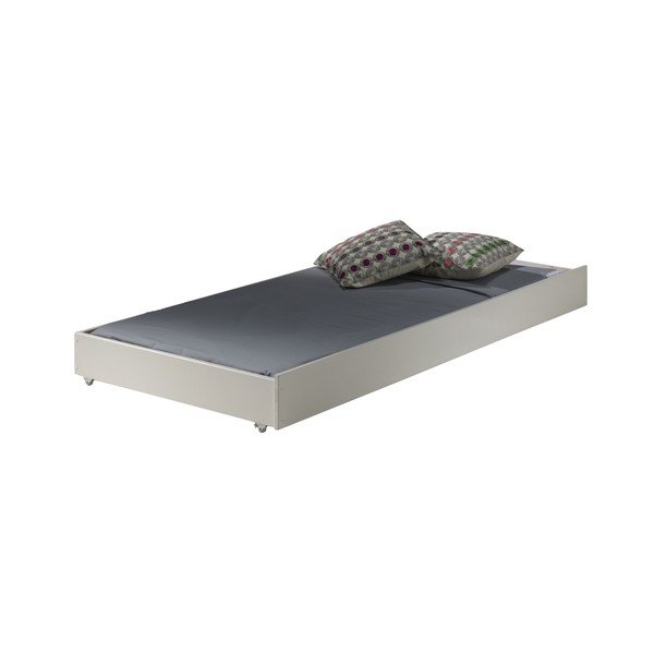 Białe piętrowe łóżko dziecięce z litego drewna sosnowego ze schowkiem 90x200 cm SCOTT – Vipack-image-3