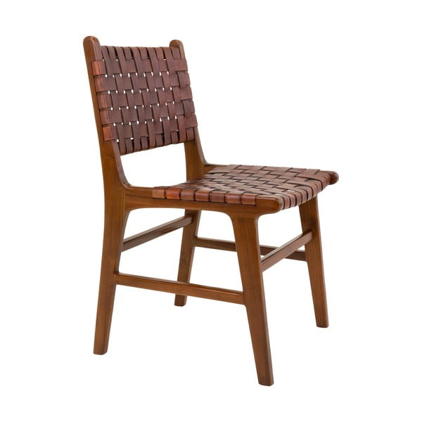 Brązowe krzesła z drewna tekowego zestaw 2 szt. Perugia – House Nordic-image-3