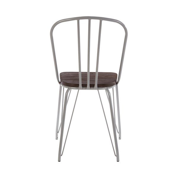 Szare/w ciemnym naturalnym kolorze krzesło z litego drewna wiązu District – Premier Housewares-image-4