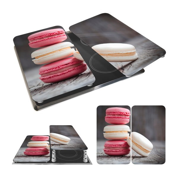 Zestaw 2 szklanych płyt ochronnych na kuchenkę Wenko Macarons, 52x30 cm-image-2