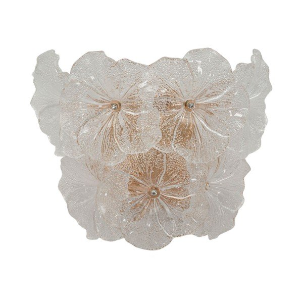 Szklany kinkiet w kolorze złota Ibiscus – Mauro Ferretti