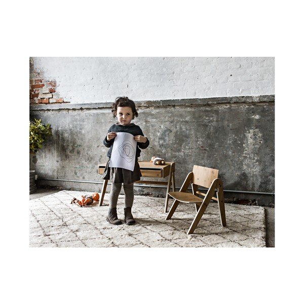 Bambusowy stolik dziecięcy z szarymi detalami We Do Wood Geo's-image-1