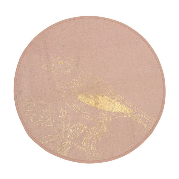 Różowy dywan bawełniany Bloomingville Birdie, ⌀ 90 cm