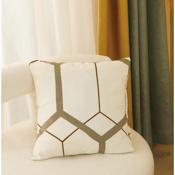 Kremowa pościel jednoosobowa z mikrosatyny 6-częściowa 140x200 cm Carter – My House-image-3