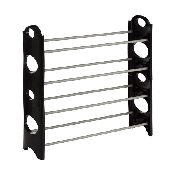 Metalowy regał na buty w czarno-srebrnym kolorze Tavia – Premier Housewares