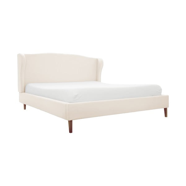 Kremowe łóżko z naturalnymi nogami Vivonita Windsor, 140x200 cm