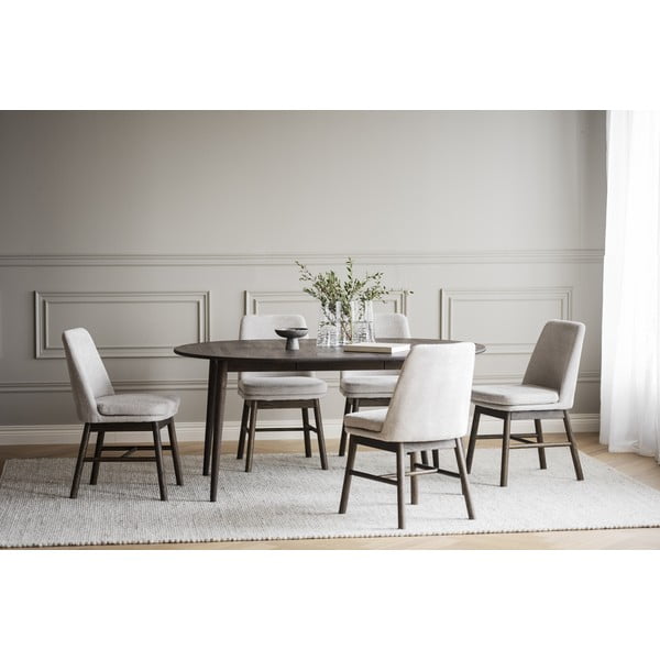 Ciemnobrązowy rozkładany stół z litego drewna dębowego 105x170 cm Tyler – Rowico-image-1