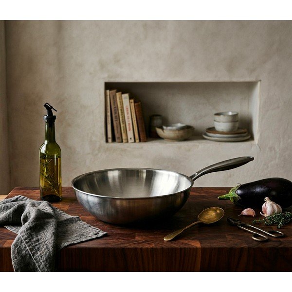 Patelnia wok ze stali nierdzewnej ø 30 cm Steela – Orion-image-1