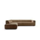 Brązowy aksamitny narożnik (lewostronny) Annie – Sits