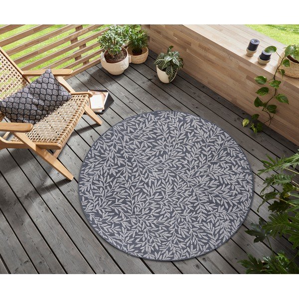 Antracytowy okrągły dywan ø 120 cm Twig – Hanse Home-image-1