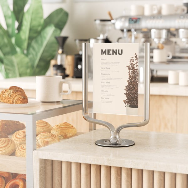 Metalowa ramka stojąca w kolorze srebra 18x25 cm Wishbone – Umbra-image-1