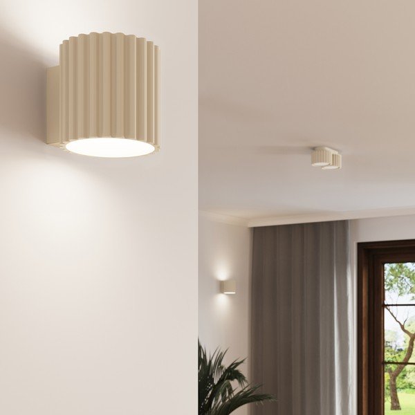 Beżowa metalowa lampa punktowa ø 10 cm Zora – Sollux-image-3