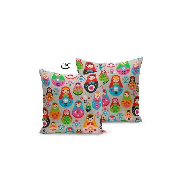 Poduszka z wypełnieniem Kate Louise Matryoshka, 43x43 cm-image-1