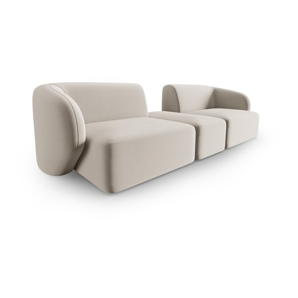 Beżowa aksamitna sofa 246 cm Paolo – Milo Casa-image-2