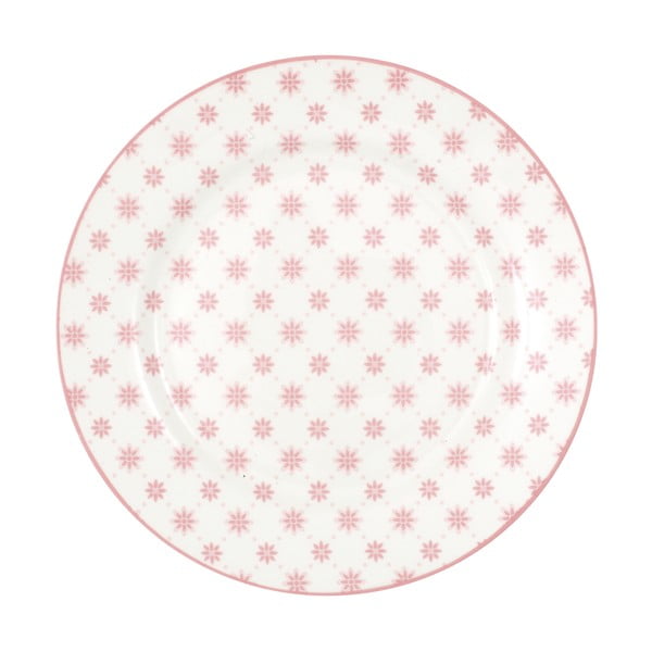 Różowy porcelanowy talerzyk deserowy Green Gate Laurie, ø 20,5 cm