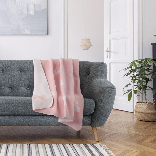 Różowy koc dziecięcy 200x150 cm Rabbit – AmeliaHome-image-1