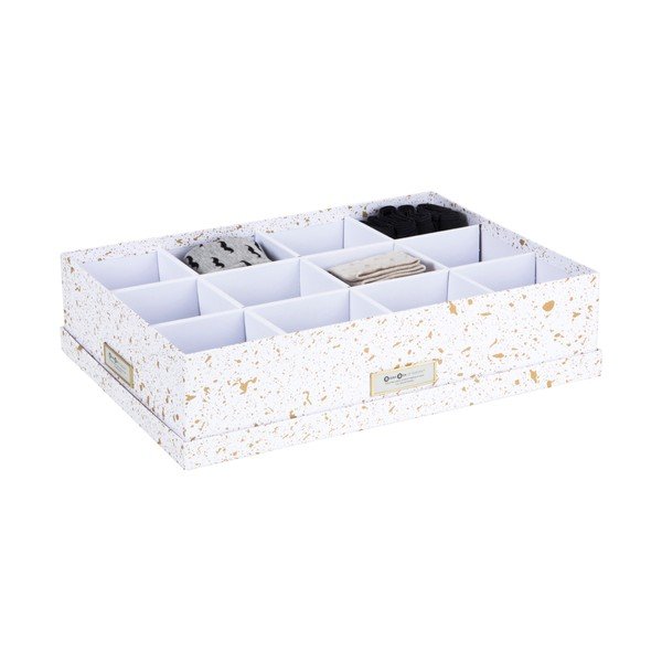 Pudełko z przegródkami w biało-złotym kolorze Bigso Box of Sweden Jakob-image-2