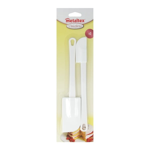 Zestaw 2 białych plastikowych szpatułek Metaltex-image-1