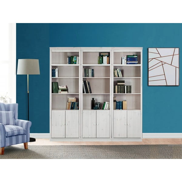 Biały regał z litego drewna sosnowego 222x223 cm Anita – Støraa-image-2