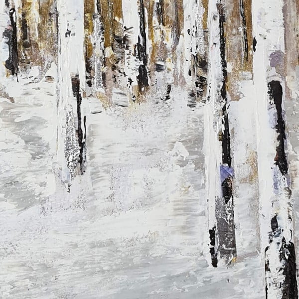 Ręcznie malowany obraz 70x70 cm Birch Wood – Wallity-image-2