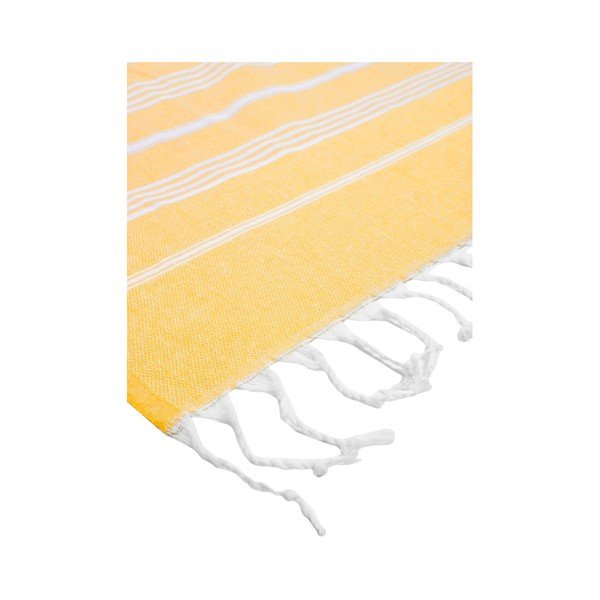 Żółty ręcznik hammam Kate Louise Classic, 180x100 cm-image-3