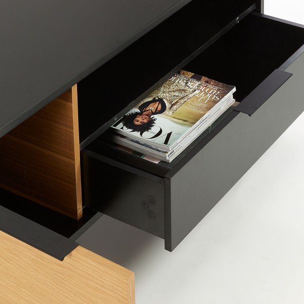 Czarno-brązowa szafka pod TV Kave Home Savoi, 120x50 cm-image-3