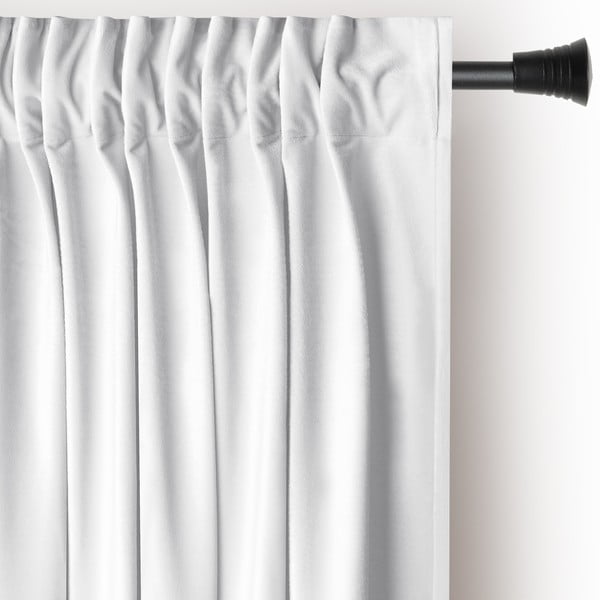 Biała aksamitna zasłona częściowo zaciemniająca (dimout) 140x270 cm Pleat – Restilo
