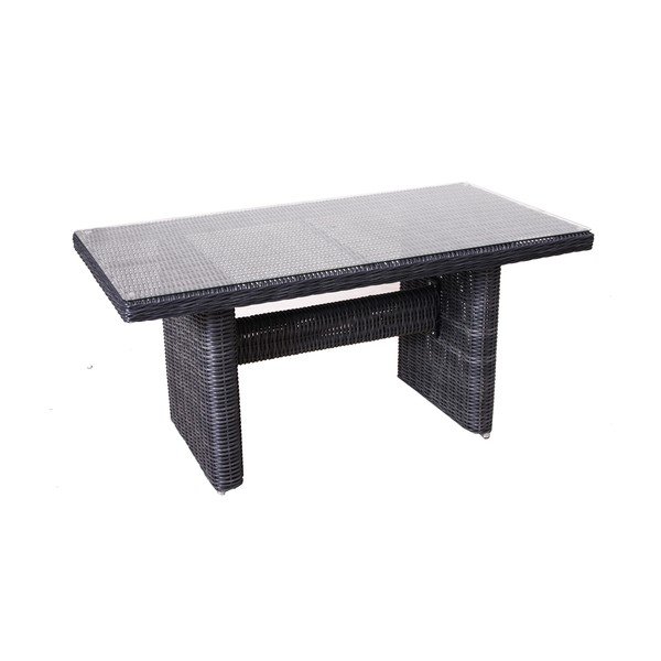 Szary zestaw ogrodowych mebli wypoczynkowych ze sztucznego rattanu dla 9 osób Montreal – Rojaplast-image-1