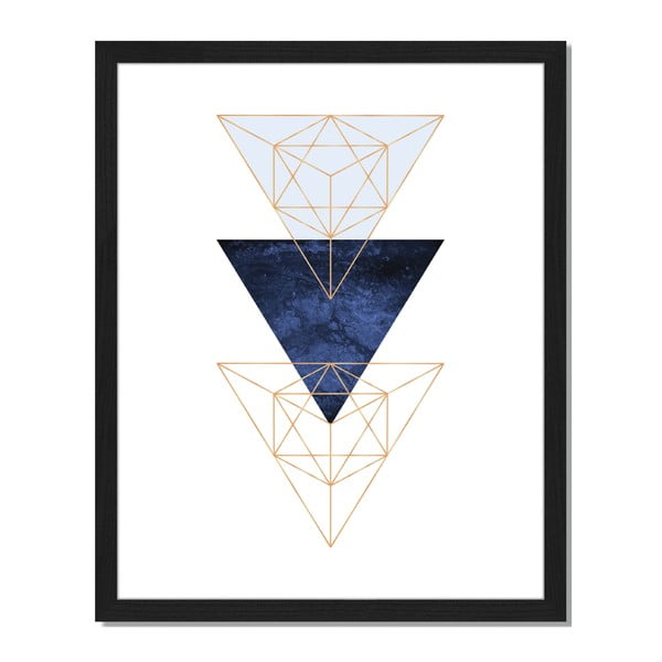 Obraz w ramie Liv Corday Provence Geo Triangles, 40x50 cm